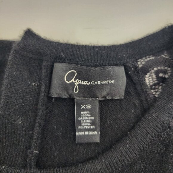 AQUA Black Cashmere Sweater Dress - Picture 3 of 3